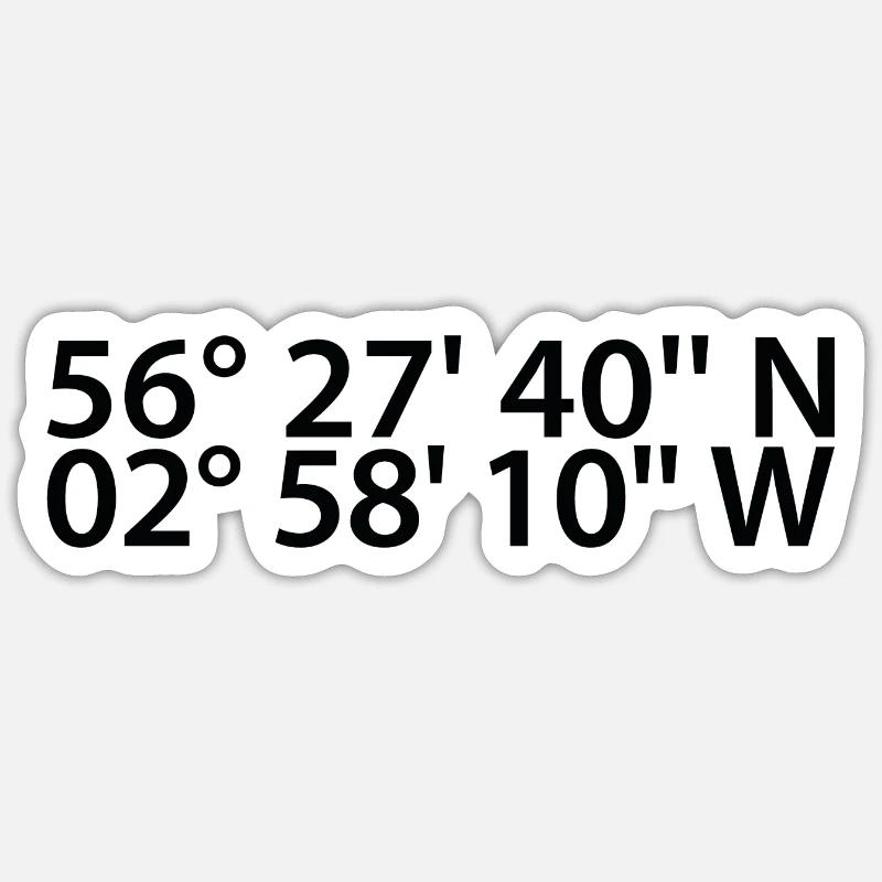 Coordonnées de Dundee Sticker taille S (10 x 10 cm)