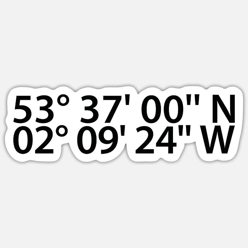 Coordonnées de Rochdale - Sticker taille S (10 x 10 cm) - blanc mat