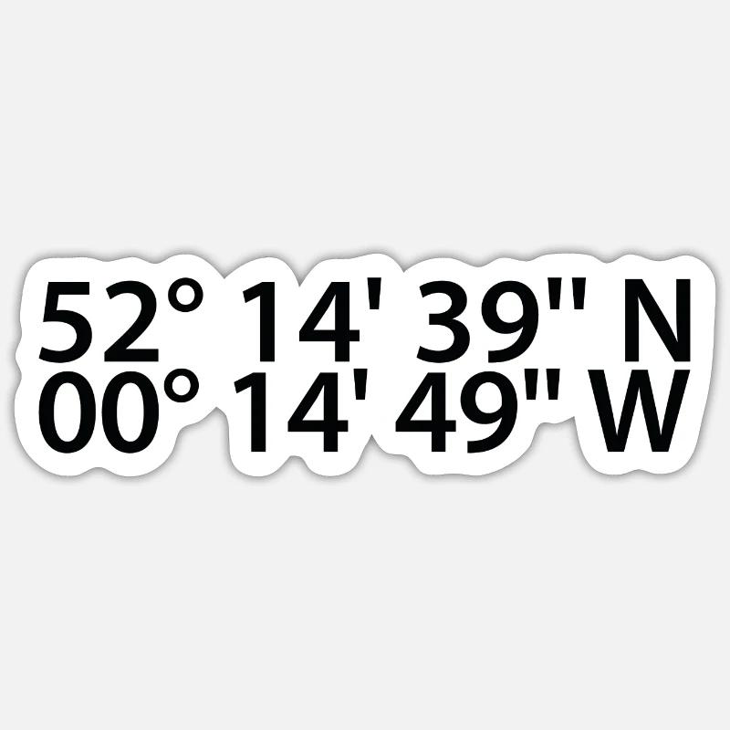 Coordonnées de Milton - Sticker taille S (10 x 10 cm) - blanc mat
