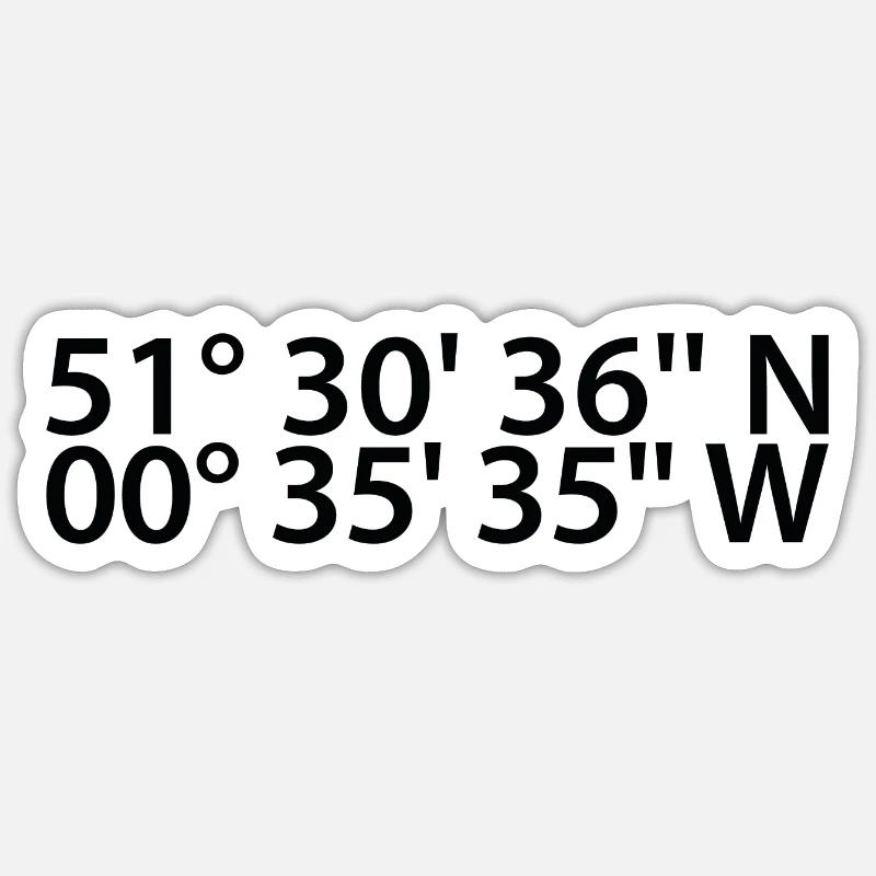 Coordonnées de Slough - Sticker taille S (10 x 10 cm) - blanc mat