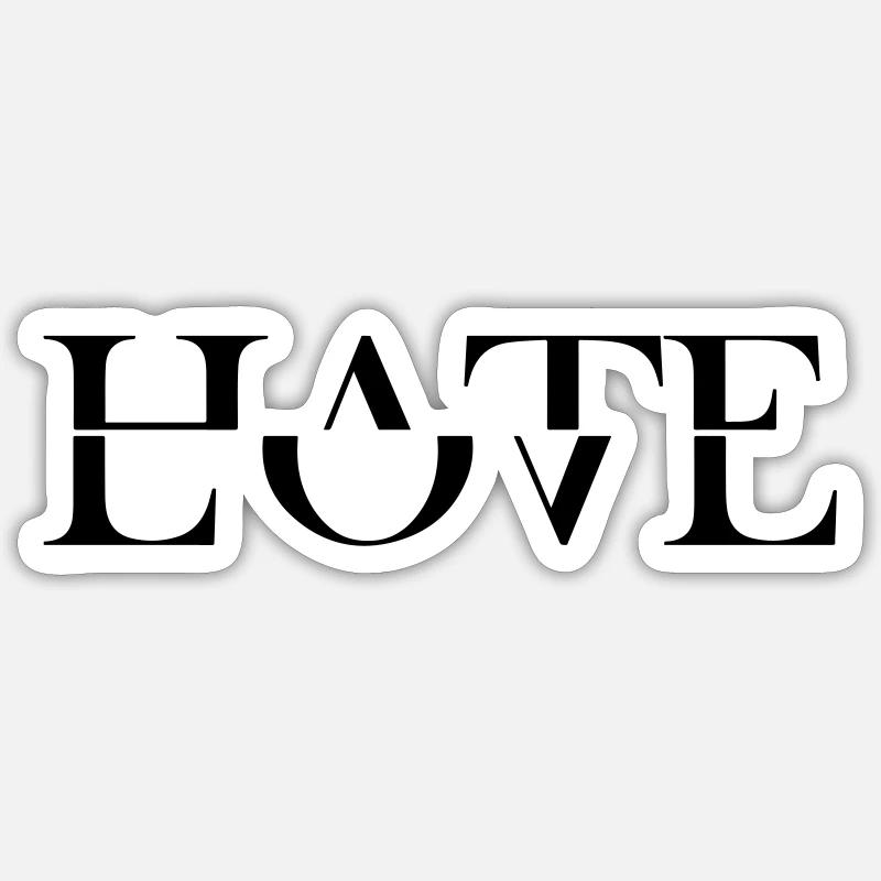 HASSE LIEBE - Sticker Größe S (10 x 10 cm) - Mattweiß