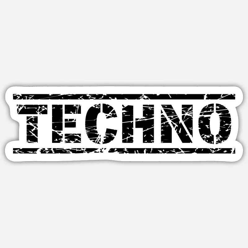 Techno Sticker Größe S (10 x 10 cm)