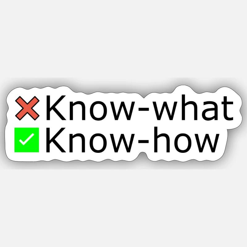 Know-how - Sticker Größe S (10 x 10 cm) - Mattweiß