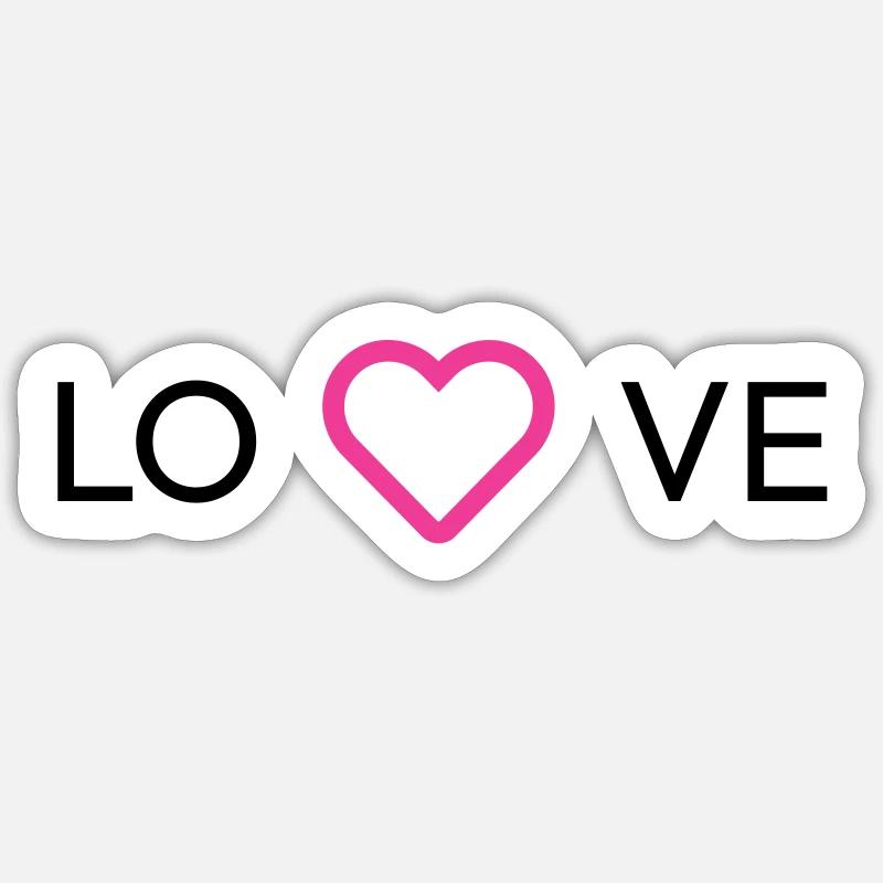 Love is centered - Sticker Größe S (10 x 10 cm) - Mattweiß