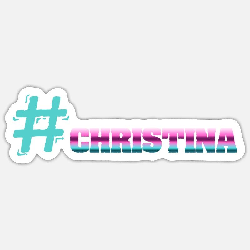 Cool Christina - Sticker taille S (10 x 10 cm) - blanc mat