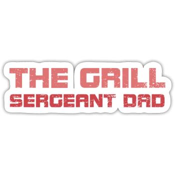 The Grill Sergeant Dad - Sticker size S (10 x 10 cm) - white matte - Front