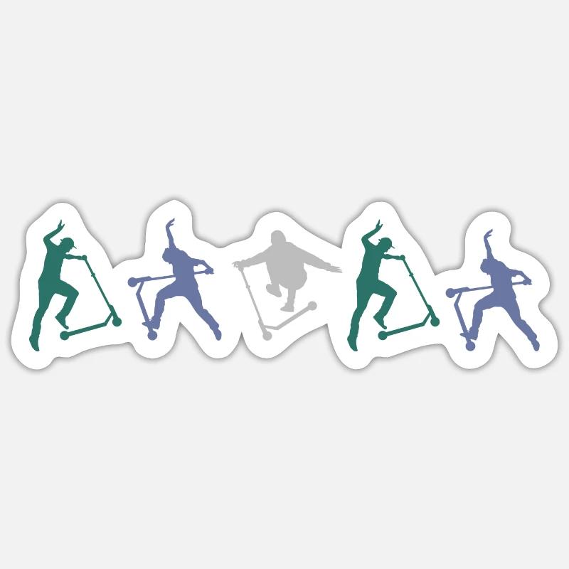 stuntscooter rollerscooter scooter e-scooter-pro - Sticker Größe S (10 x 10 cm) - Mattweiß