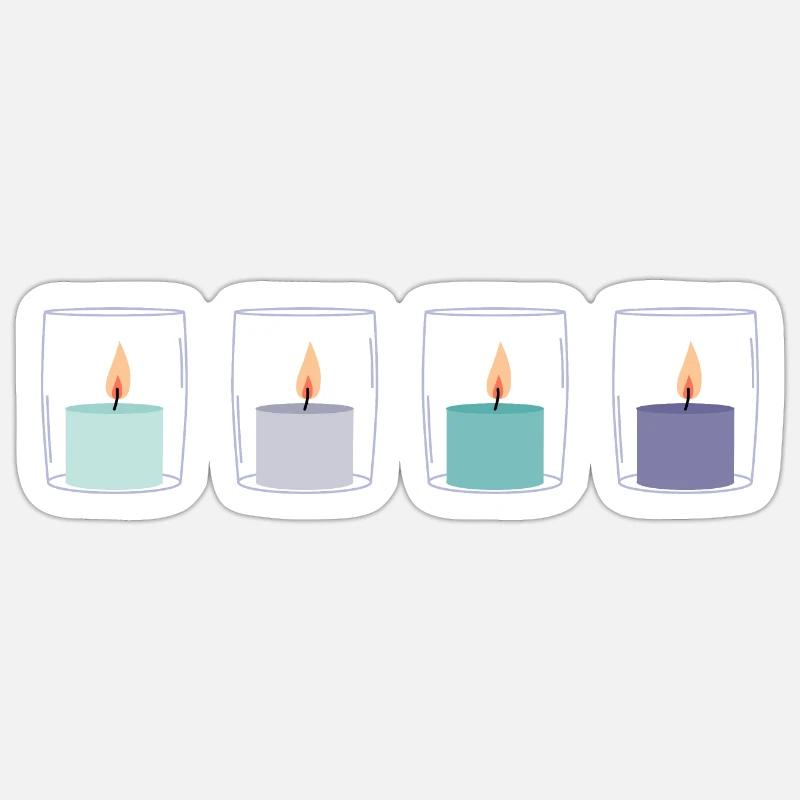 Windlichter - Sticker Größe S (10 x 10 cm) - Mattweiß