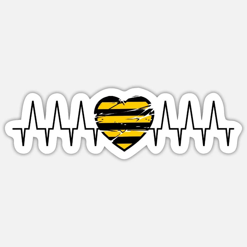 Heartline Saxe - Sticker taille S (10 x 10 cm) - blanc mat