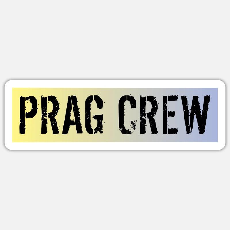 Prag Crew - Sticker Größe S (10 x 10 cm) - Mattweiß