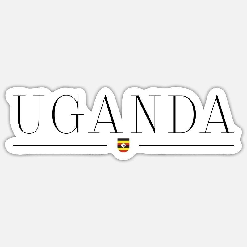 Ouganda - Sticker taille S (10 x 10 cm) - blanc mat