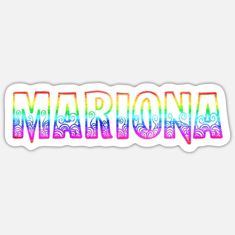 mariona rs regenbogen - Sticker Größe S (10 x 10 cm) - Mattweiß
