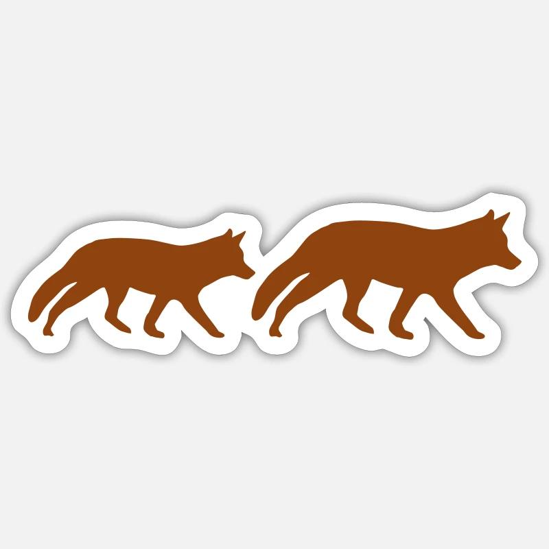 foxes - Sticker size S (10 x 10 cm) - white matte