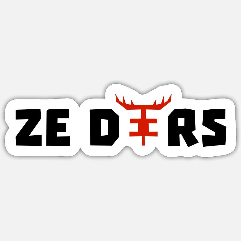 ZE DEERS - Sticker Größe S (10 x 10 cm) - Mattweiß