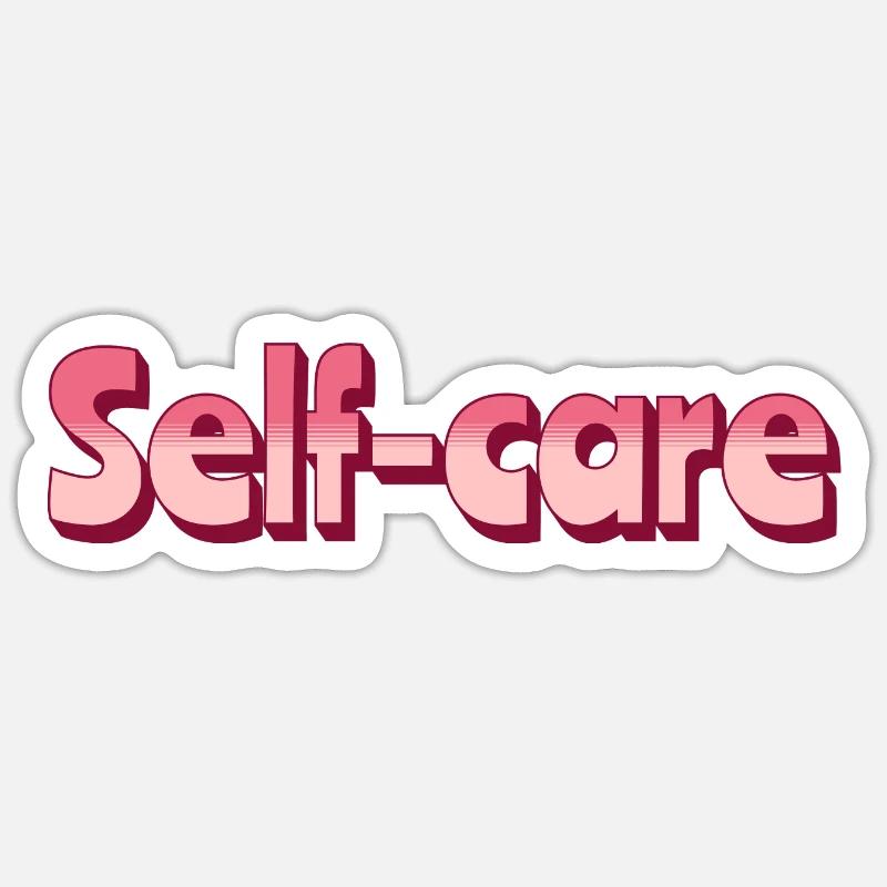 Prendre soin de soi - Sticker taille S (10 x 10 cm) - blanc mat