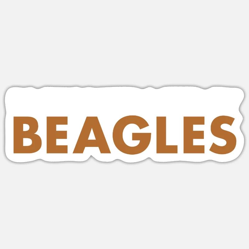 Facilement distrait par Beagle - Sticker taille S (10 x 10 cm) - blanc mat