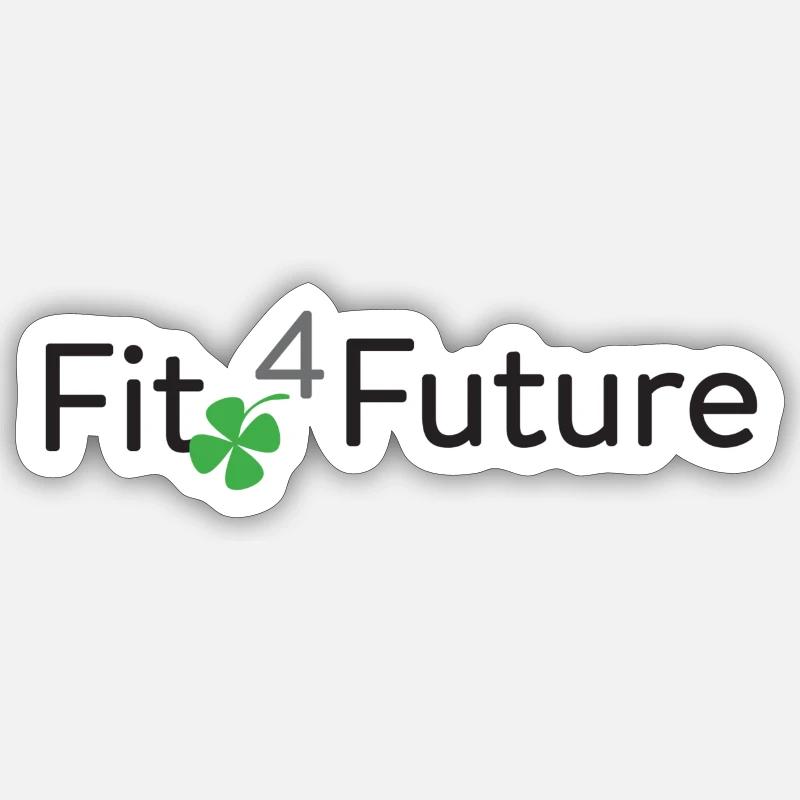 Fit4Future - Sticker taille S (10 x 10 cm) - blanc mat