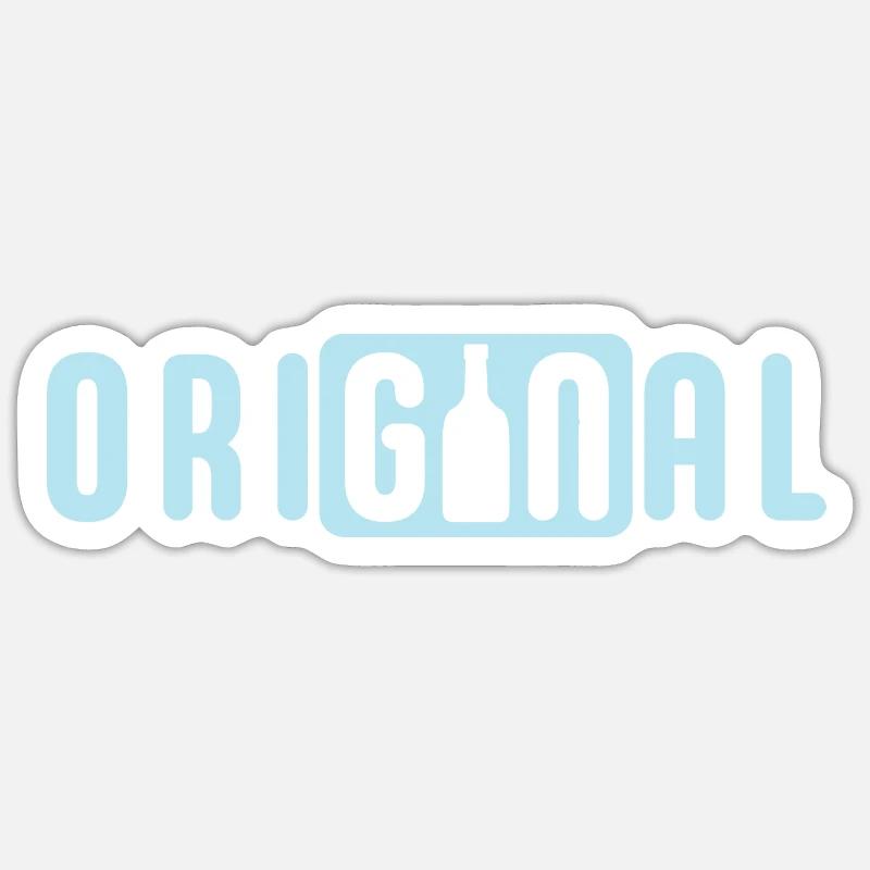 Original Gin - Sticker Größe S (10 x 10 cm) - Mattweiß