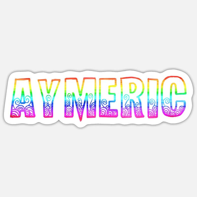 aymeric rs regenbogen - Sticker Größe S (10 x 10 cm) - Mattweiß