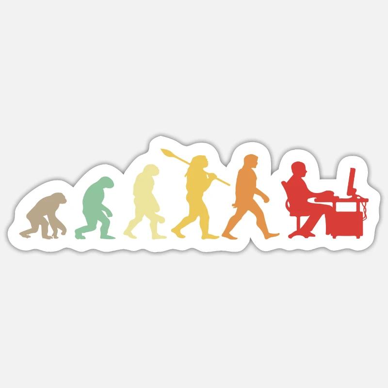 Évolution Darwin pour les Geeks 💻 Sticker taille S (10 x 10 cm)