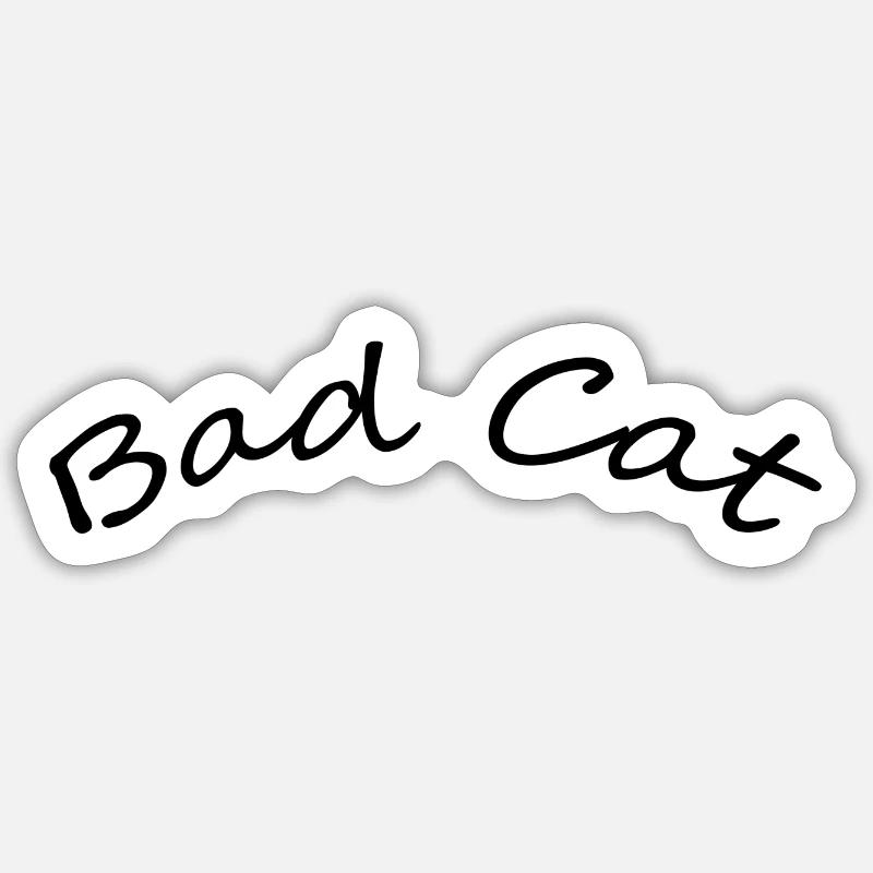 Mauvais chat - Sticker taille S (10 x 10 cm) - blanc mat