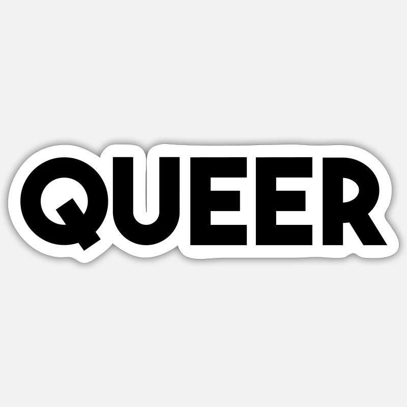 QUEER - Sticker taille S (10 x 10 cm) - blanc mat