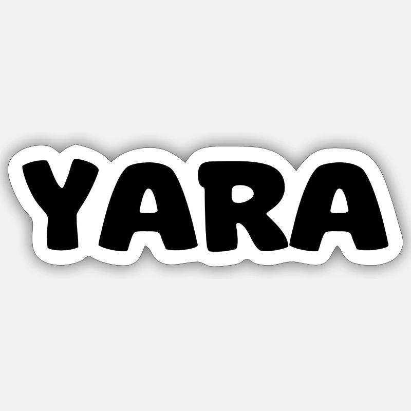 Nom - Yara - Sticker taille S (10 x 10 cm) - blanc mat