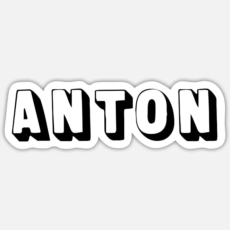 Nom - Anton - Sticker taille S (10 x 10 cm) - blanc mat