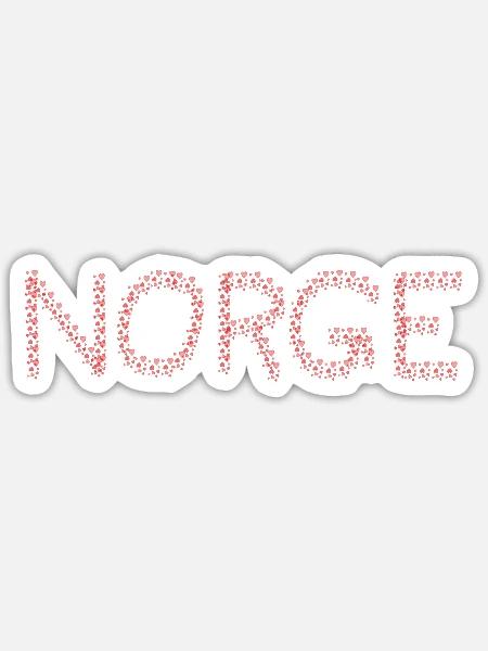 Norge Blumenschrift - Sticker Größe S (10 x 10 cm) - Mattweiß