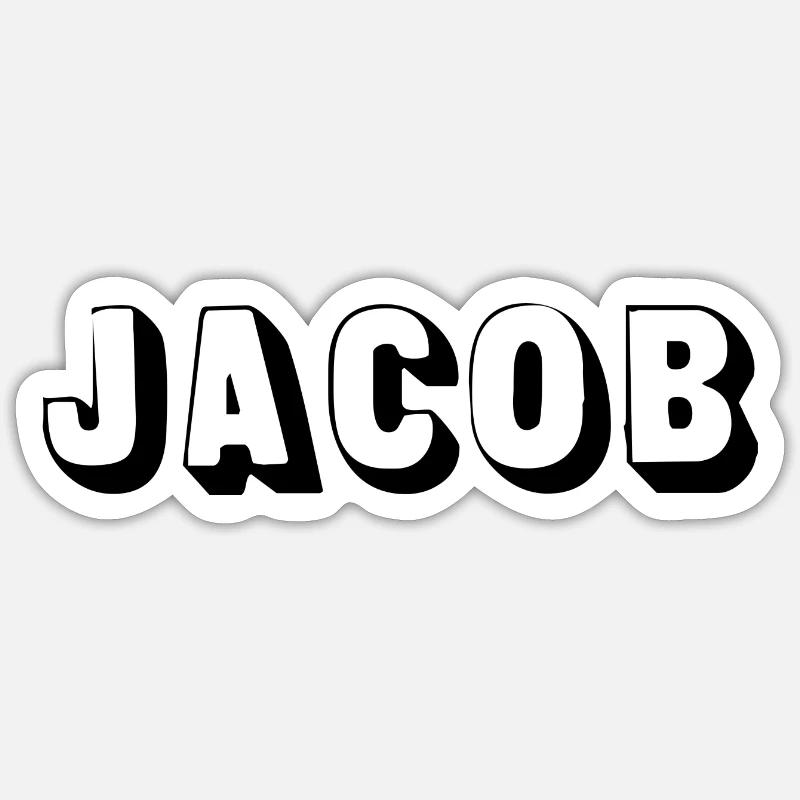 Name - Jacob - Sticker Größe S (10 x 10 cm) - Mattweiß