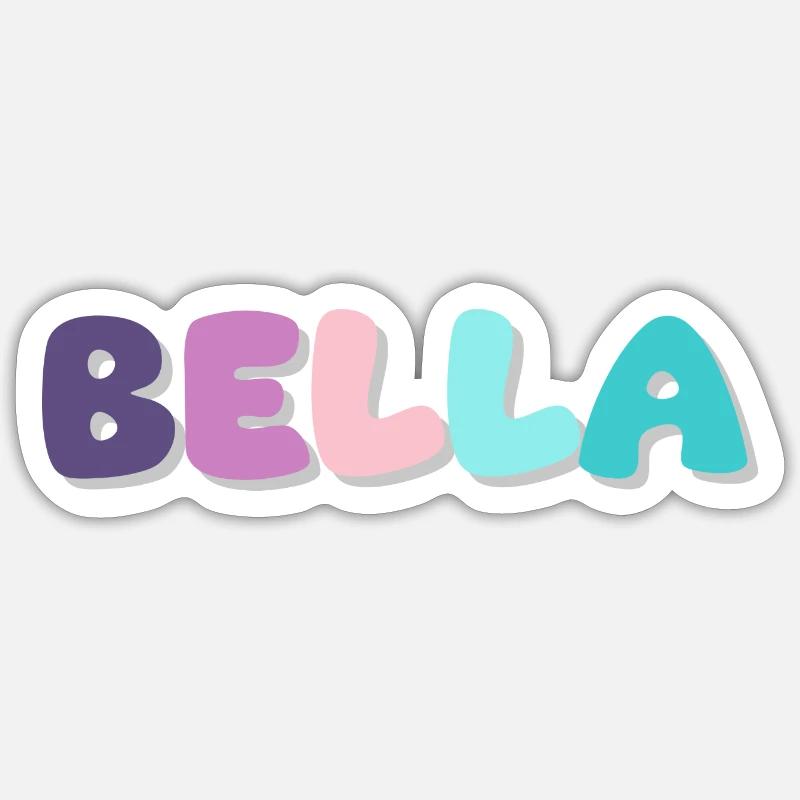Name - Bella - Sticker size S (10 x 10 cm) - white matte