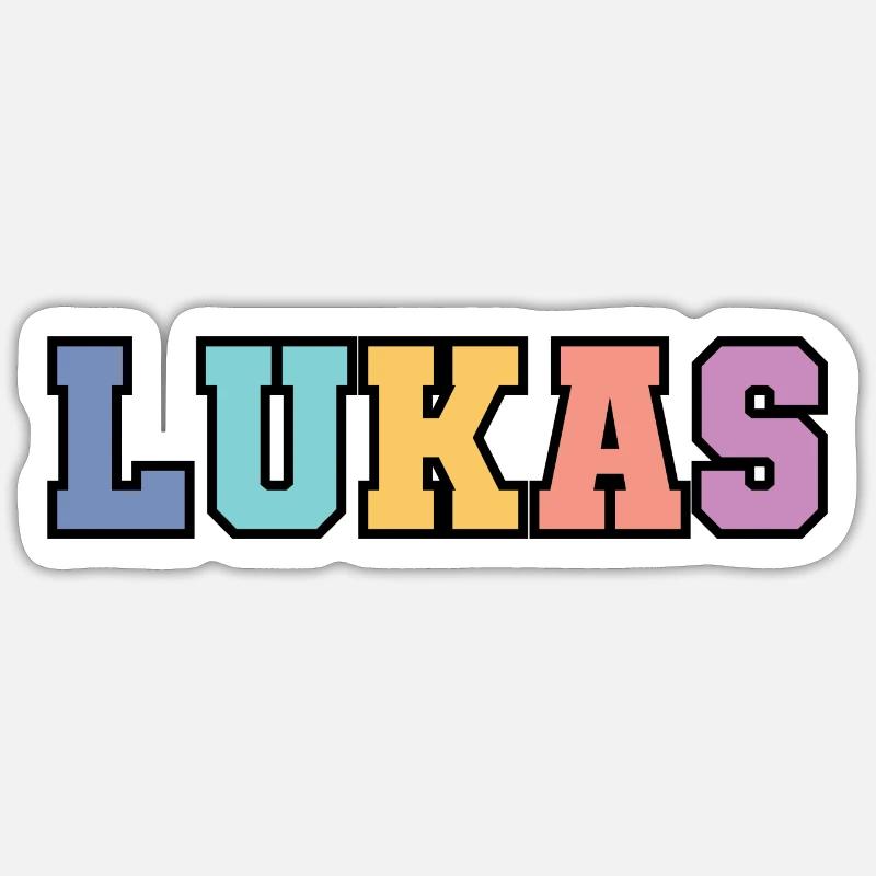 Nom - Lukas - Sticker taille S (10 x 10 cm) - blanc mat