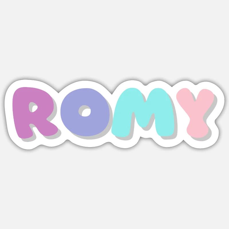 Name - Romy - Sticker size S (10 x 10 cm) - white matte