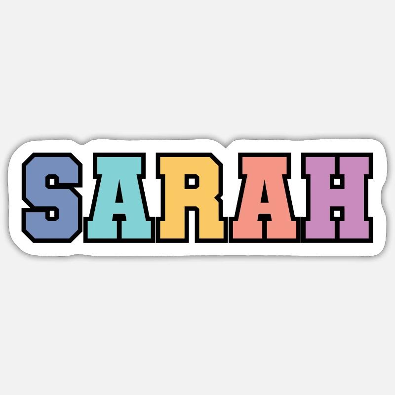 Name - Sarah - Sticker Größe S (10 x 10 cm) - Mattweiß