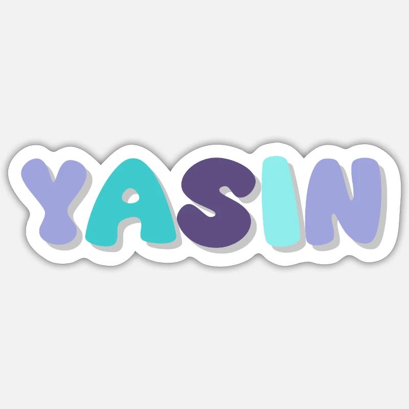 Name - Yasin - Sticker Größe S (10 x 10 cm) - Mattweiß