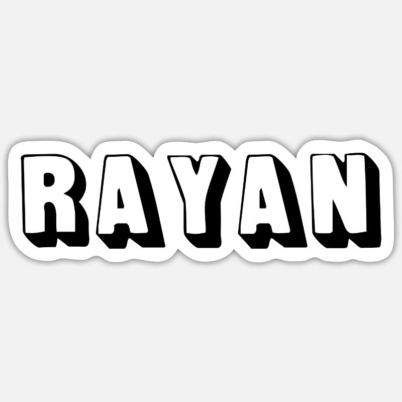 Name - Rayan - Sticker size S (10 x 10 cm) - white matte