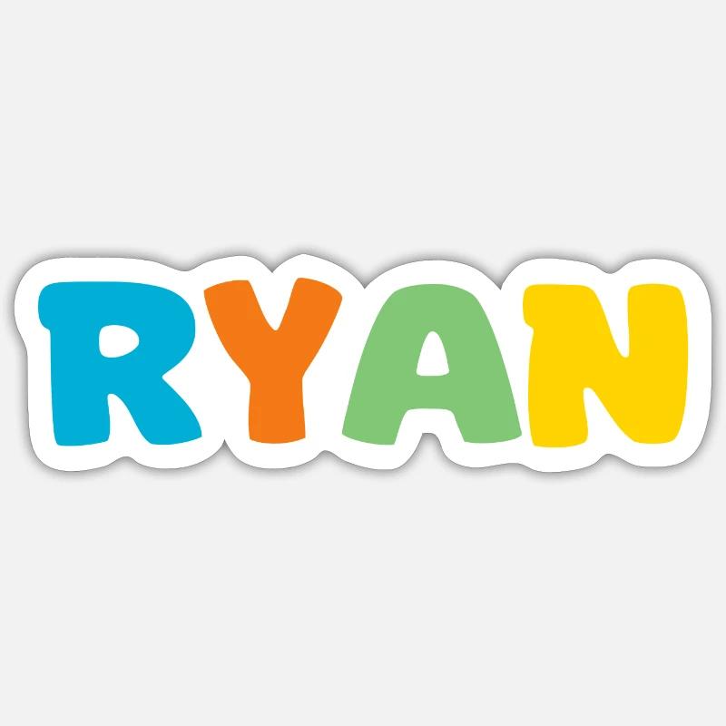 Nom - Ryan - Sticker taille S (10 x 10 cm) - blanc mat