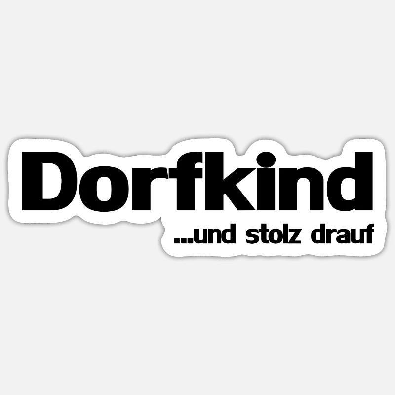 Dorfkind - Sticker Größe S (10 x 10 cm) - Mattweiß