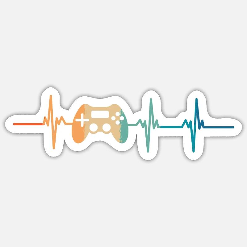 heartbeat game console - Sticker size S (10 x 10 cm) - white matte