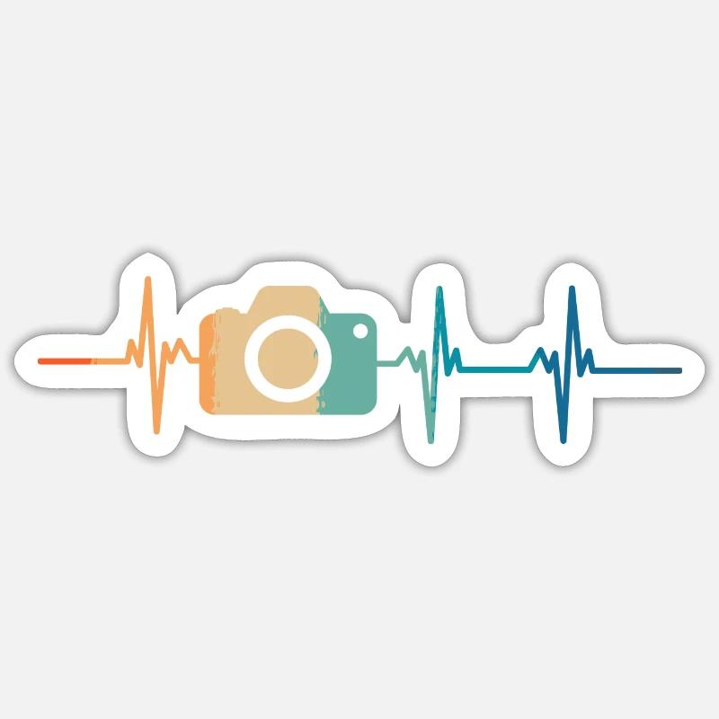 Heartbeat Camera - Sticker size S (10 x 10 cm) - white matte