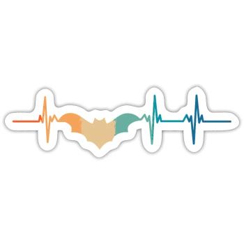 Bat heartbeat - Sticker size S (10 x 10 cm) - white matte - Front