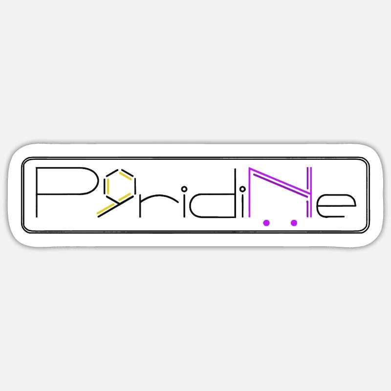 PyridiNe - Sticker formato S (10 x 10 cm) - bianco opaco