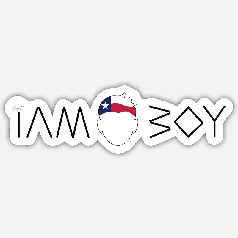 Ich bin ein texanischer Junge Sticker Größe S (10 x 10 cm)