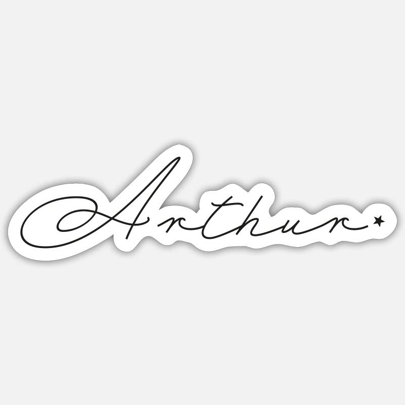 Name Arthur - Sticker Größe S (10 x 10 cm) - Mattweiß