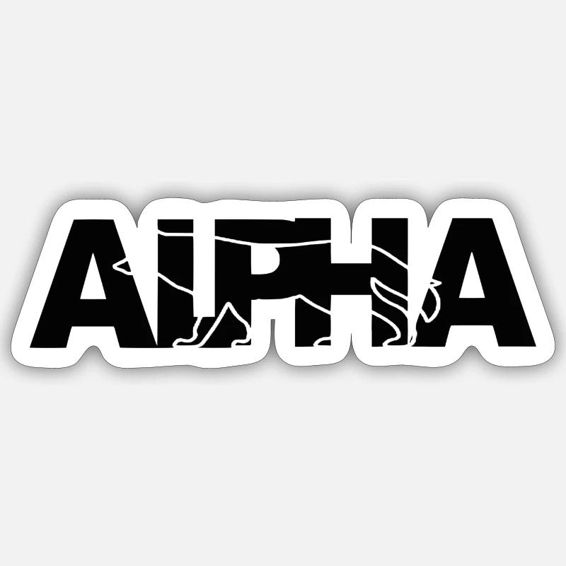 ALPHA WOLF - Sticker size S (10 x 10 cm) - white matte