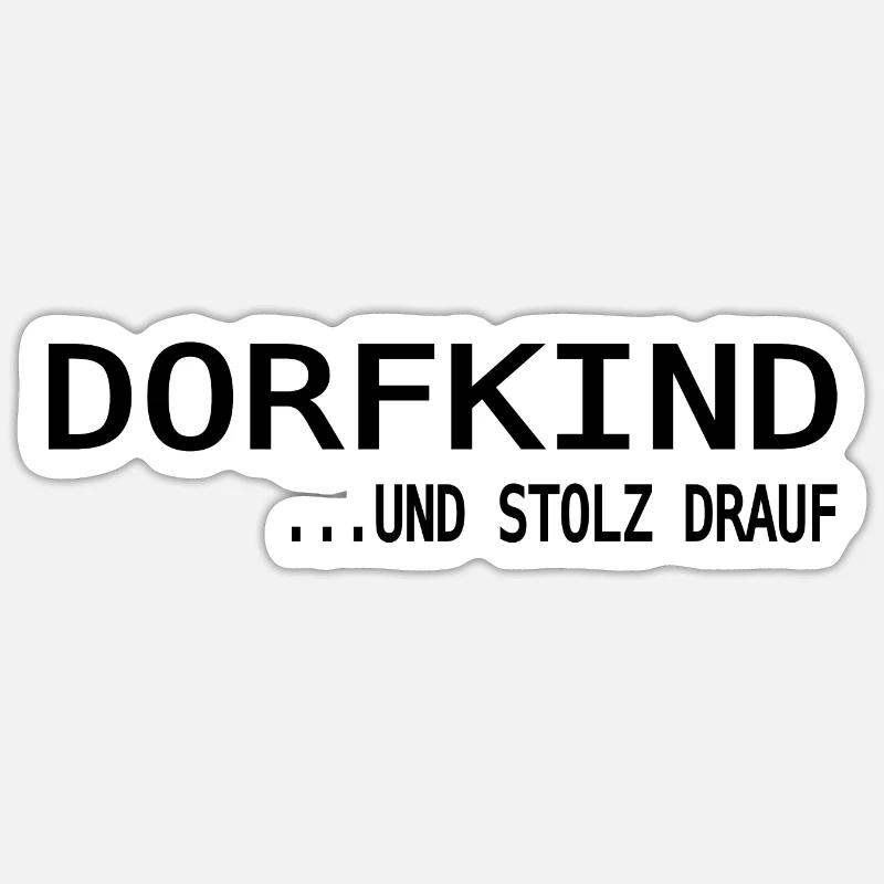 Dorfkind - Sticker Größe S (10 x 10 cm) - Mattweiß