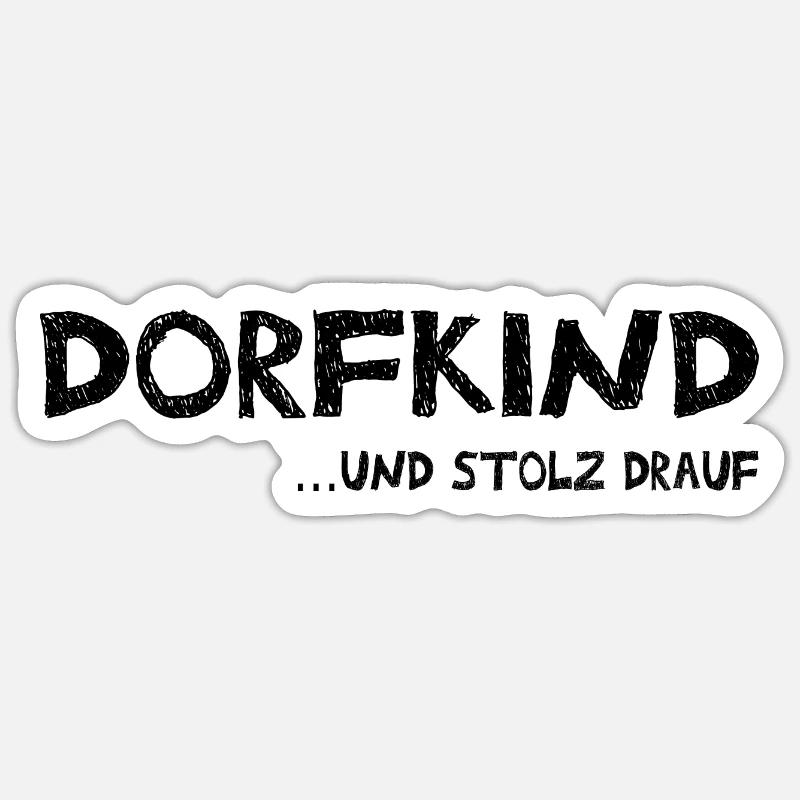 Dorfkind - Sticker Größe S (10 x 10 cm) - Mattweiß