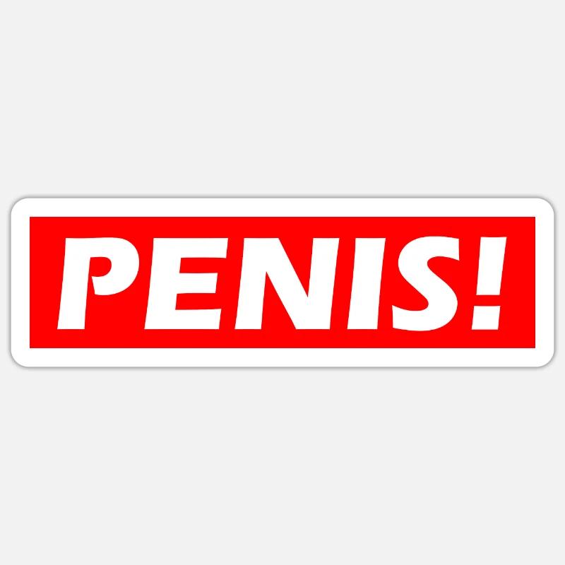 Penis - Sticker Größe S (10 x 10 cm) - Mattweiß