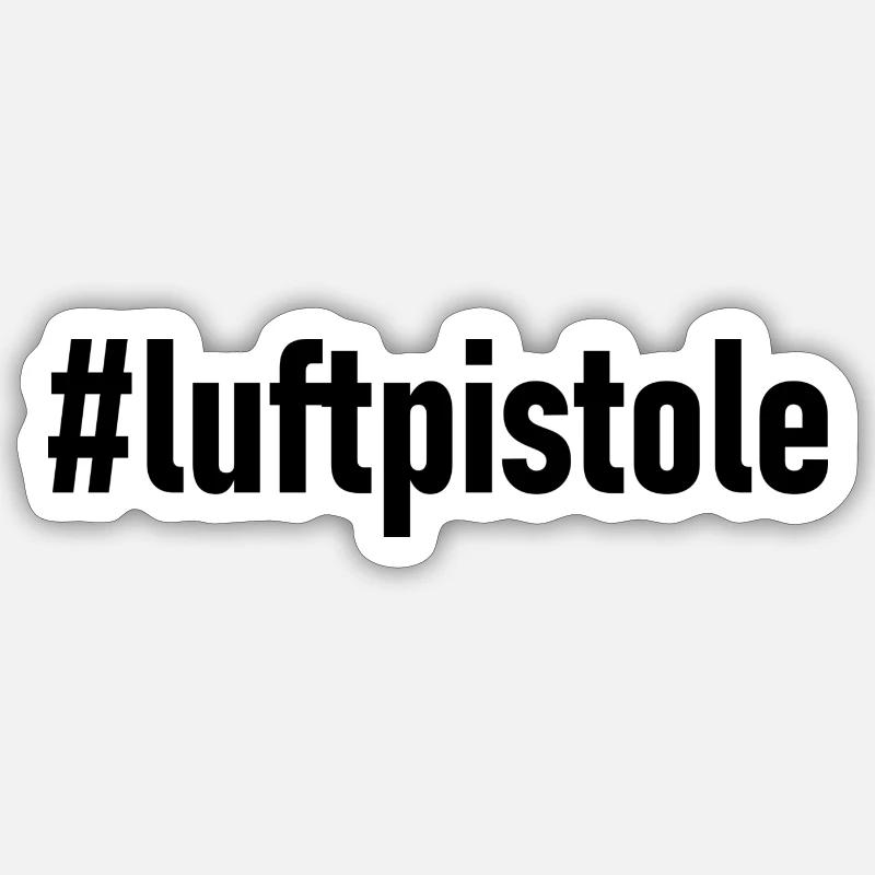 #Luftpistole - Sticker Größe S (10 x 10 cm) - Mattweiß