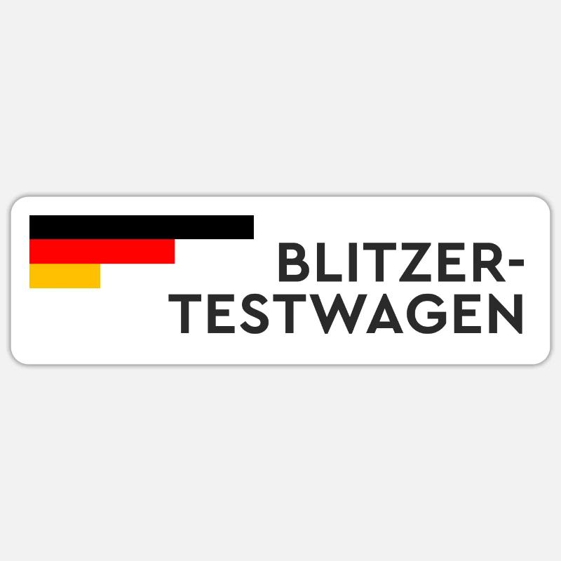 Blitzer Testwagen - Sticker Größe S (10 x 10 cm) - Mattweiß